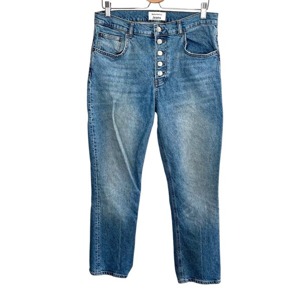 Reformation Jeans Womens Liza High Straight Button Fly Jean Size 31 - Picture 1 of 13